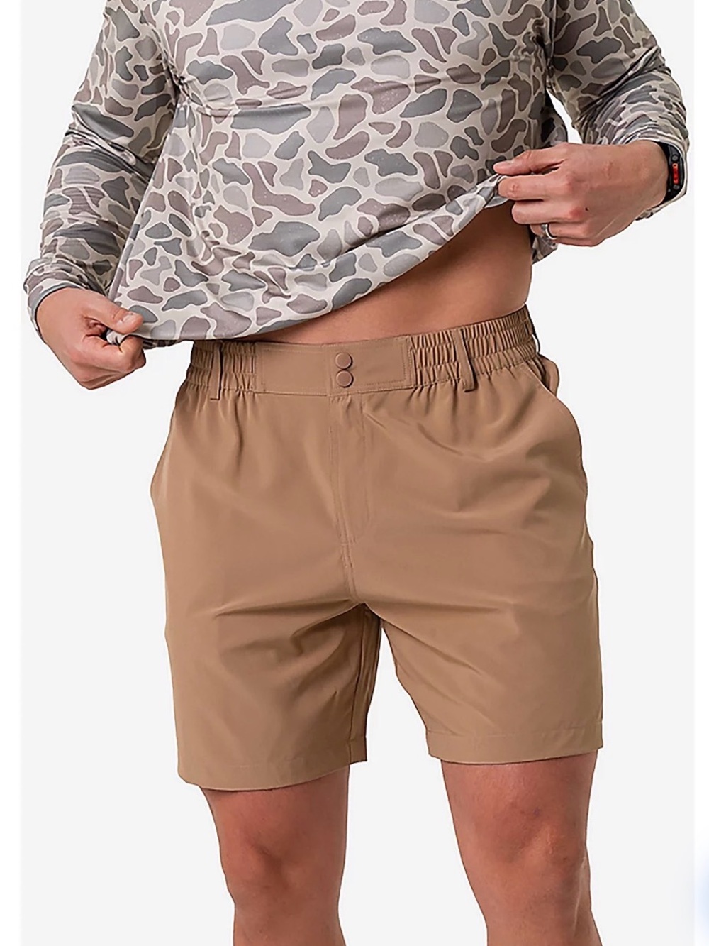 BURLEBO Men's Athletic Shorts in Tan